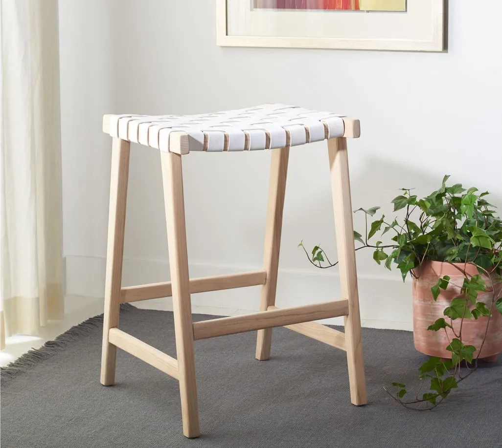 Dylan Counter Stool in White by Safavieh