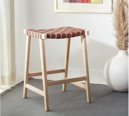 Dylan Counter Stool in Cognac by Safavieh