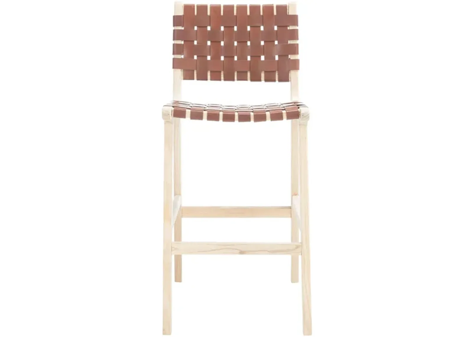 Christa Leather Bar Stool in Cognac by Safavieh