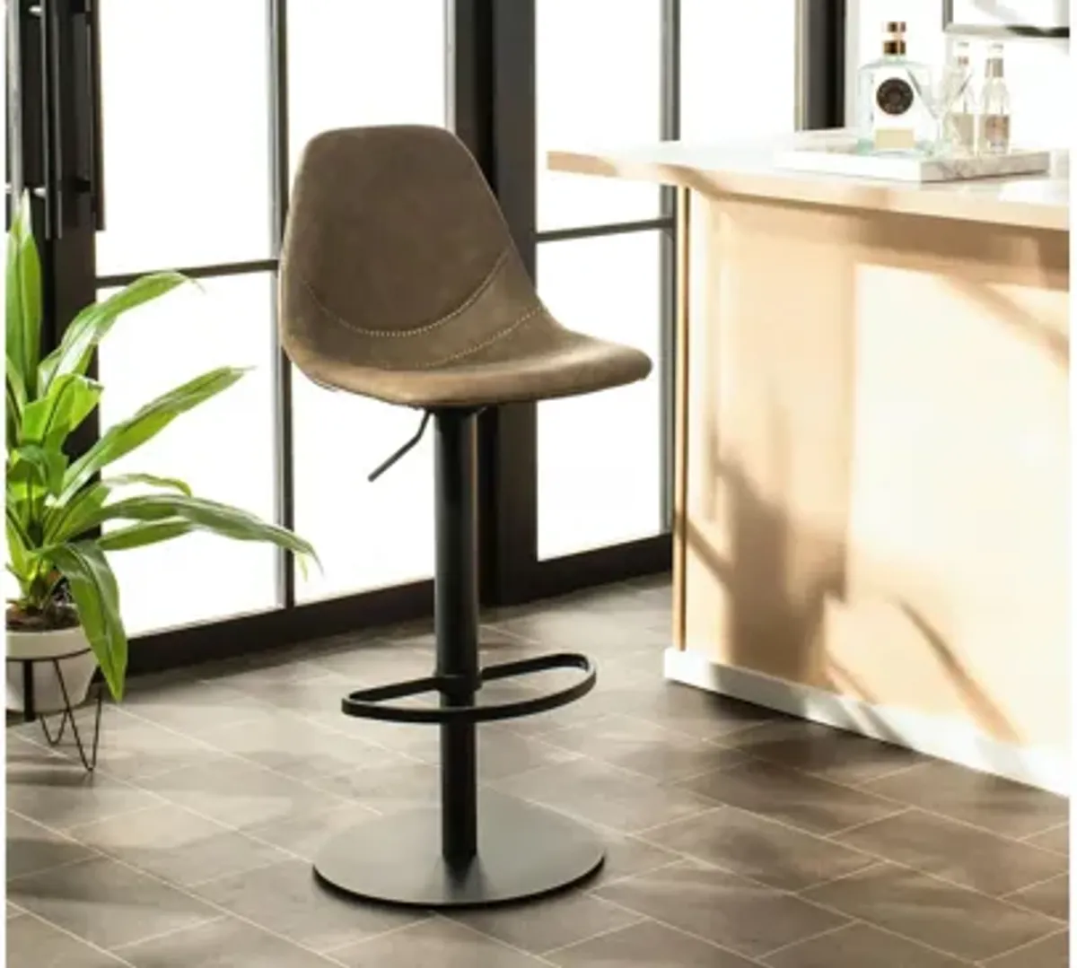 Ronin Adjustable-Height Swivel Barstool