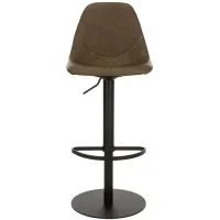 Ronin Adjustable-Height Swivel Barstool in Olive by Safavieh