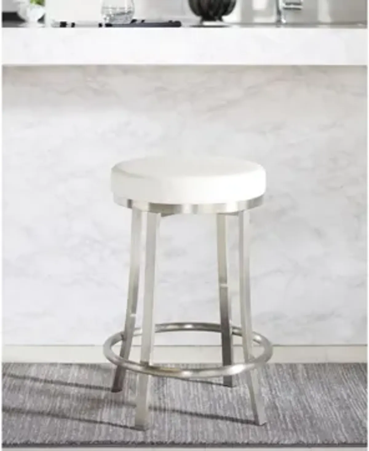 Dawson Swivel Counter Stool in White by Safavieh