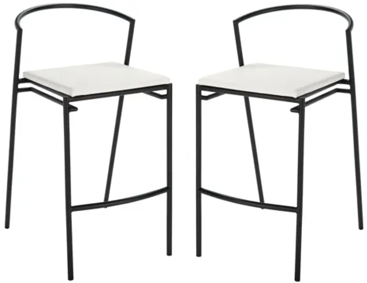 Benford Counter Stool - Set of 2 in White by Safavieh