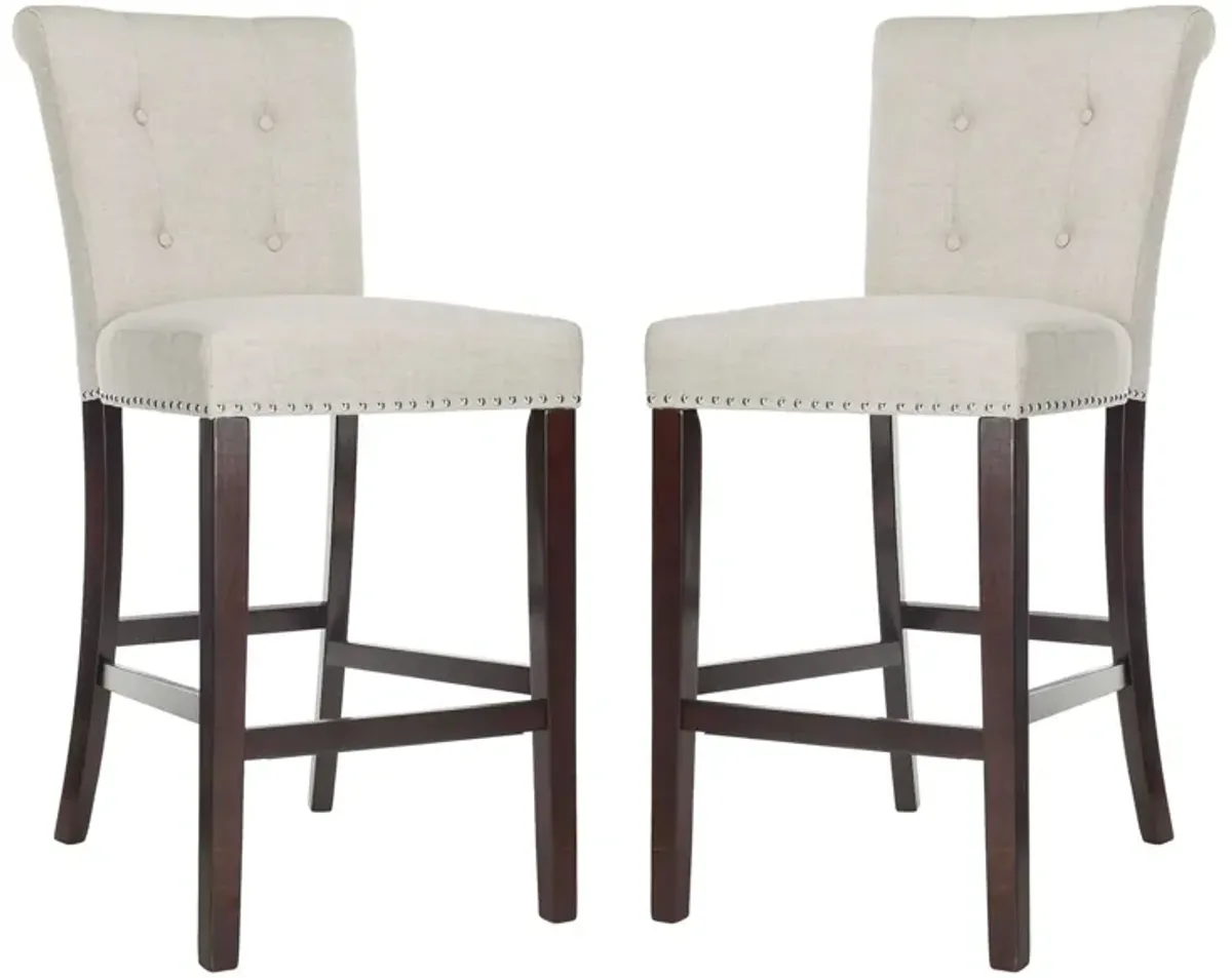 Elise Bar Stool - Set of 2 in Light Gray by Safavieh