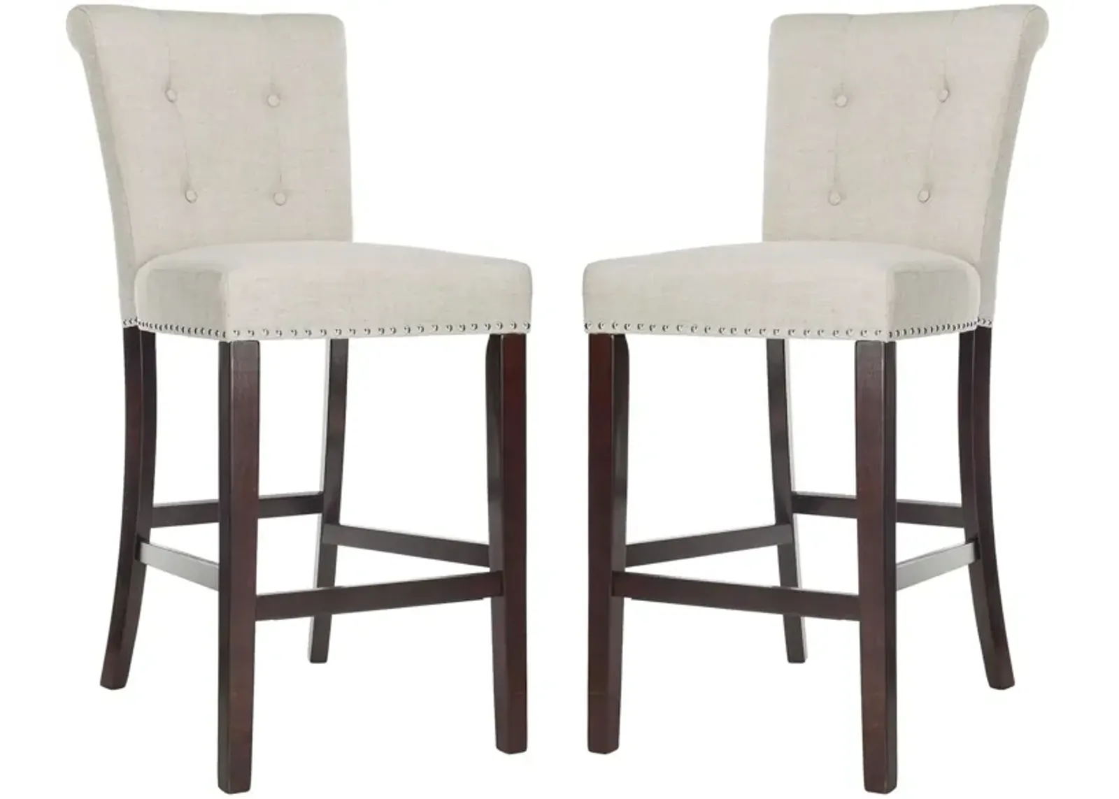 Elise Bar Stool - Set of 2 in Light Gray by Safavieh