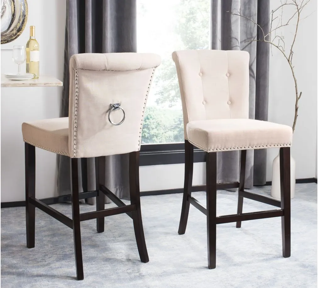 Elise Bar Stool - Set of 2 in Beige by Safavieh