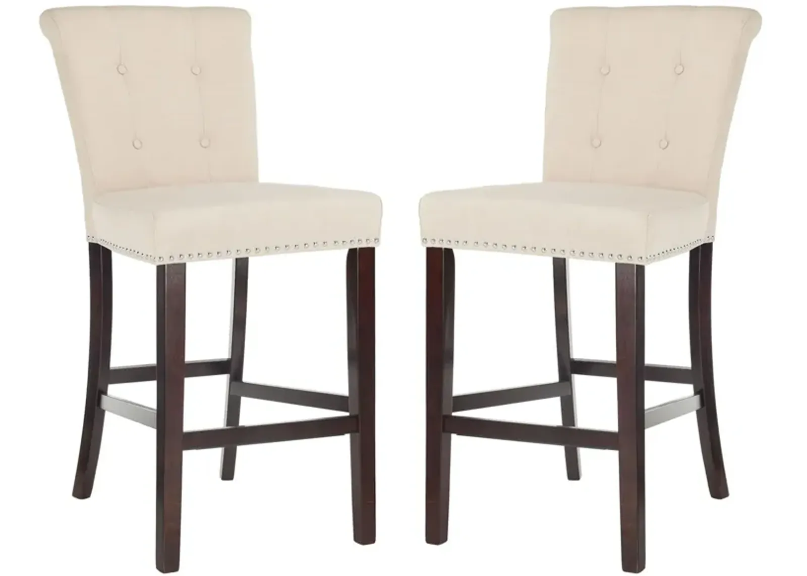 Elise Bar Stool - Set of 2 in Beige by Safavieh