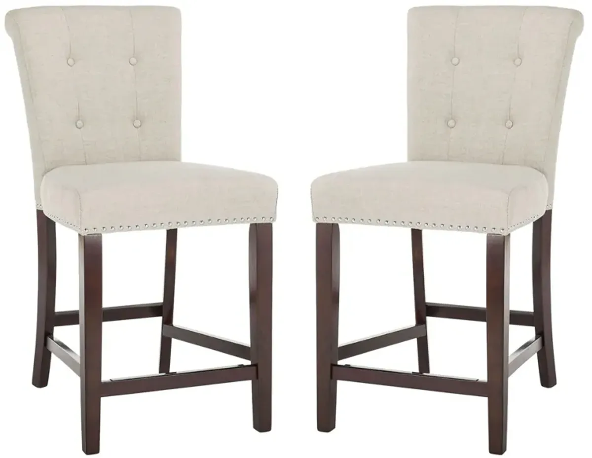 Elise Counter Stool - Set of 2 in Light Gray by Safavieh