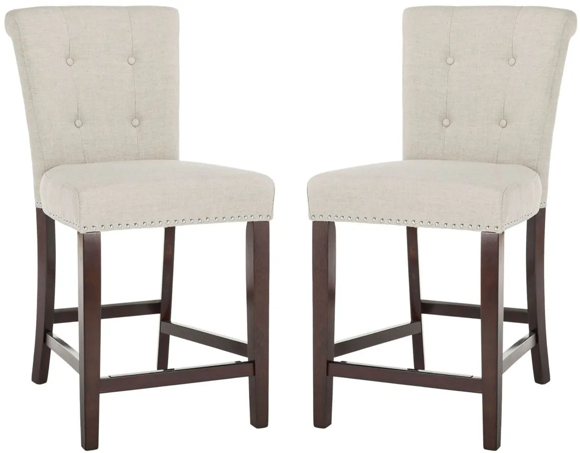Elise Counter Stool - Set of 2 in Light Gray by Safavieh
