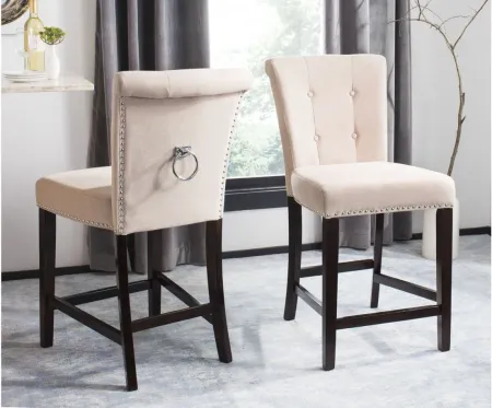 Elise Counter Stool - Set of 2 in Beige by Safavieh