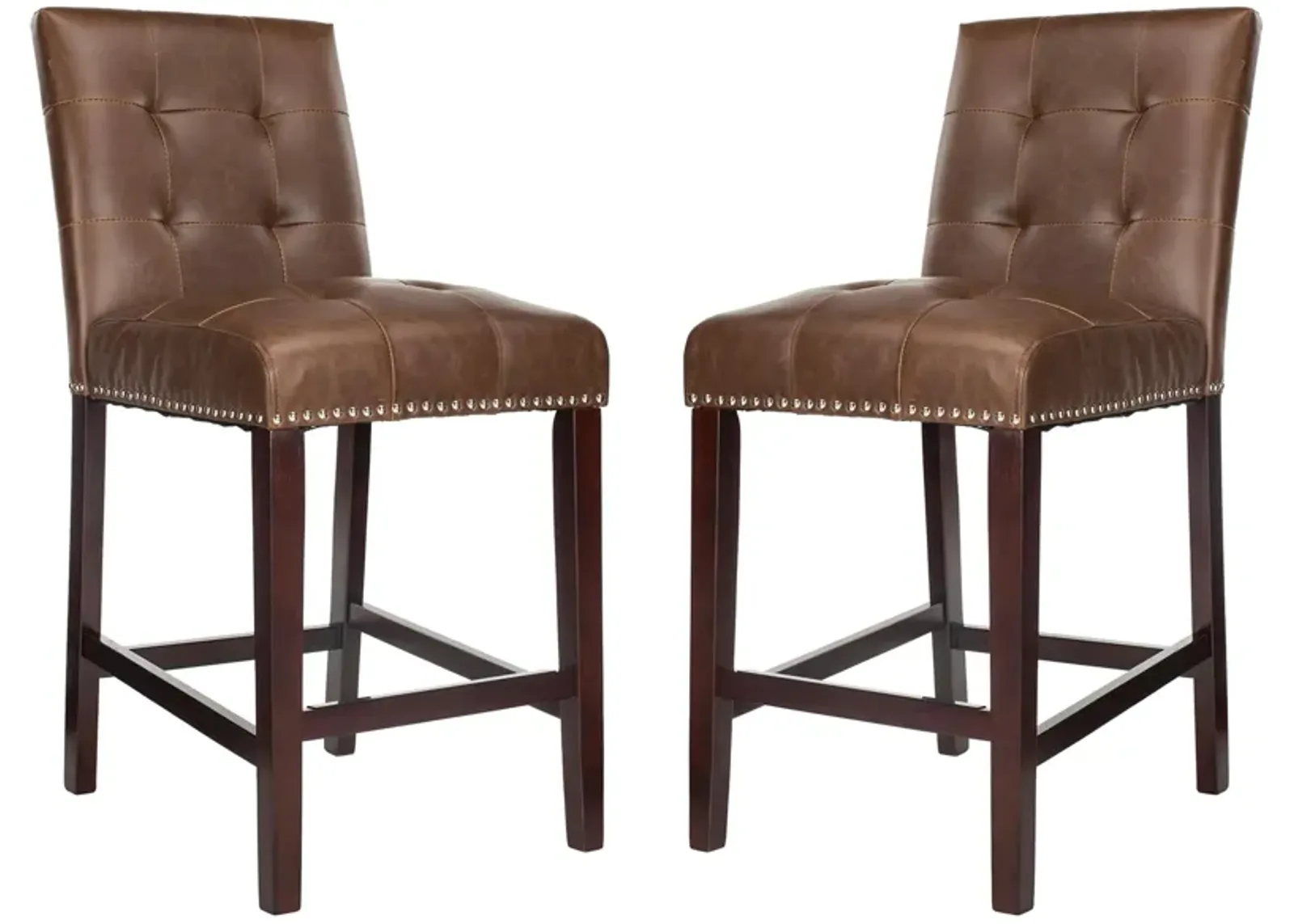 Gwen Counter Stool - Set of 2 in Brown by Safavieh