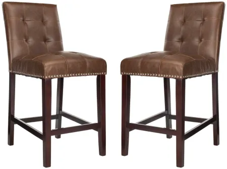 Gwen Counter Stool - Set of 2 in Brown by Safavieh