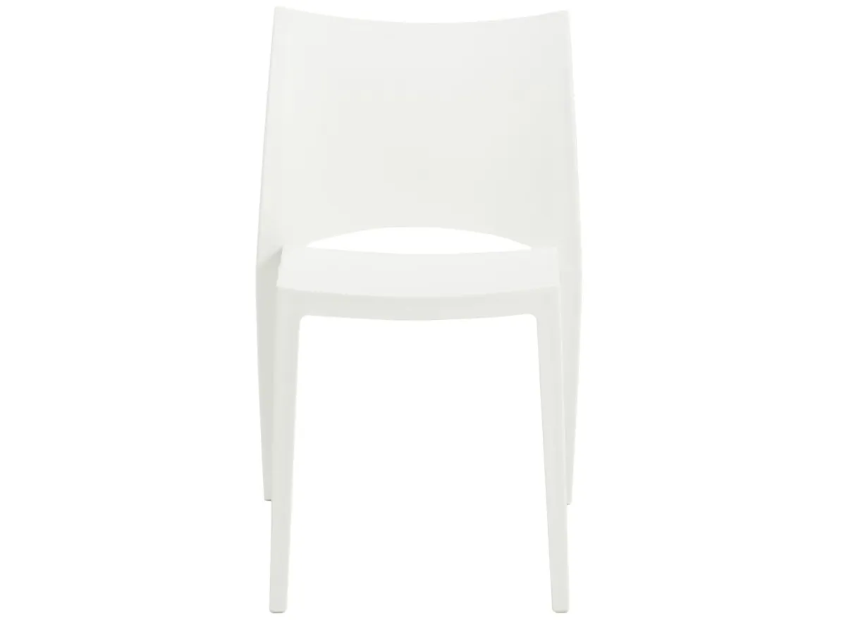 Leslie Stacking Side Chair -Set of 2 in White by EuroStyle