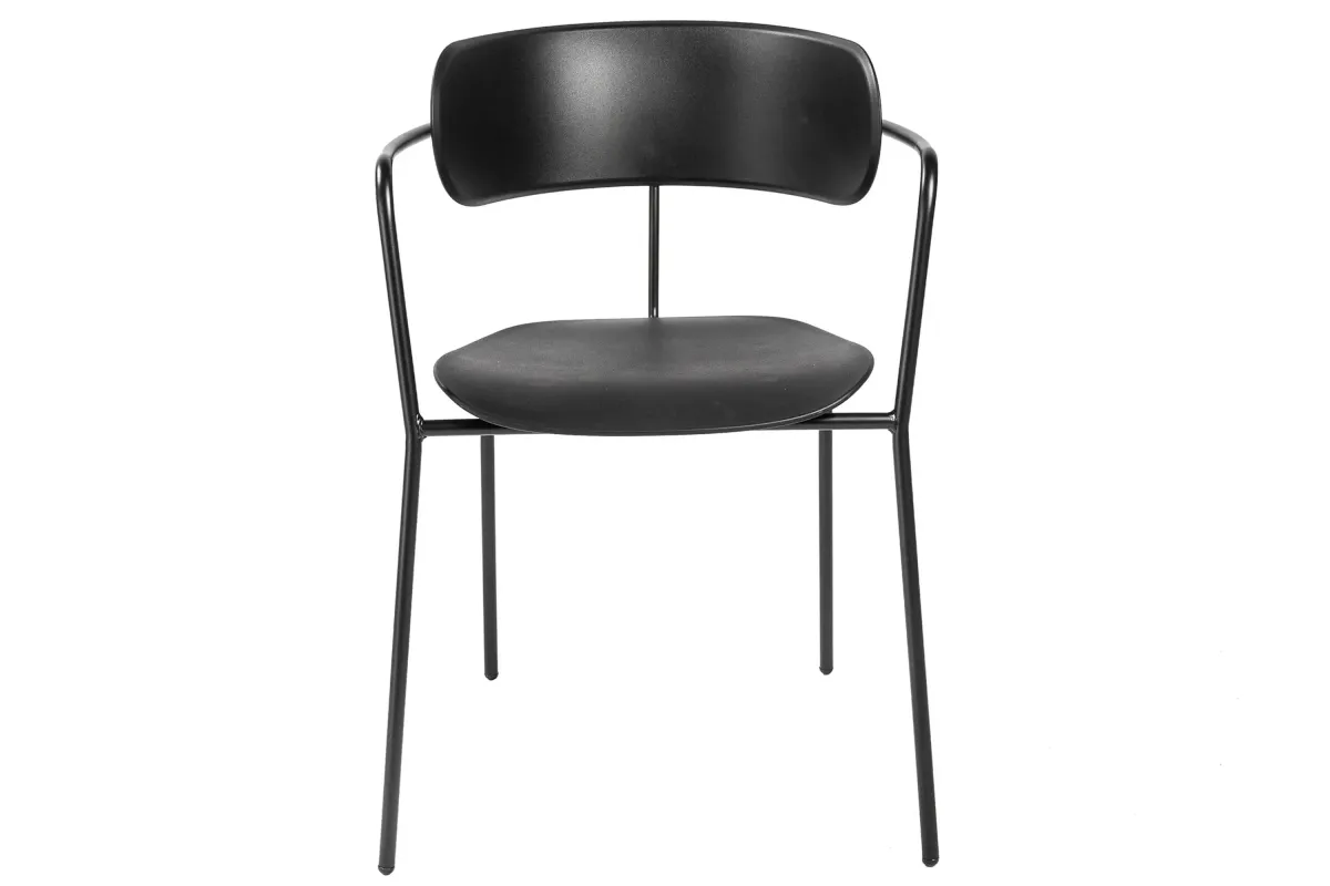 Paris Stacking Armchair Set of 4 in Black by EuroStyle