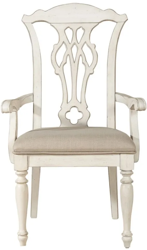 Abbey Road Arm Chair -Set of 2 in Porcelain White by Liberty Furniture
