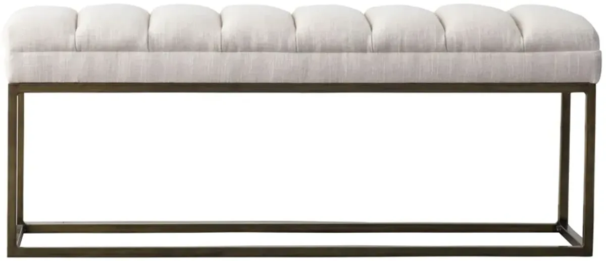 Darius Fabric Bench in Shortbread by New Pacific Direct