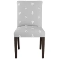 Merry Upholstered Dining Chair in Line Tree Gray by Skyline