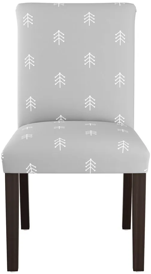 Merry Upholstered Dining Chair in Line Tree Gray by Skyline