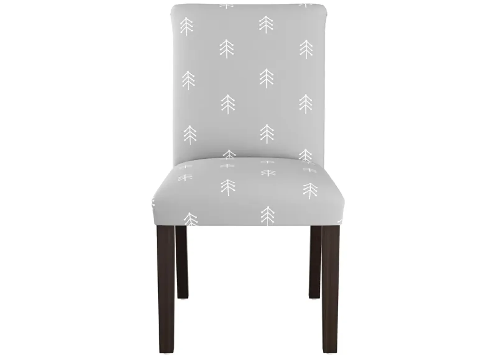 Merry Upholstered Dining Chair in Line Tree Gray by Skyline