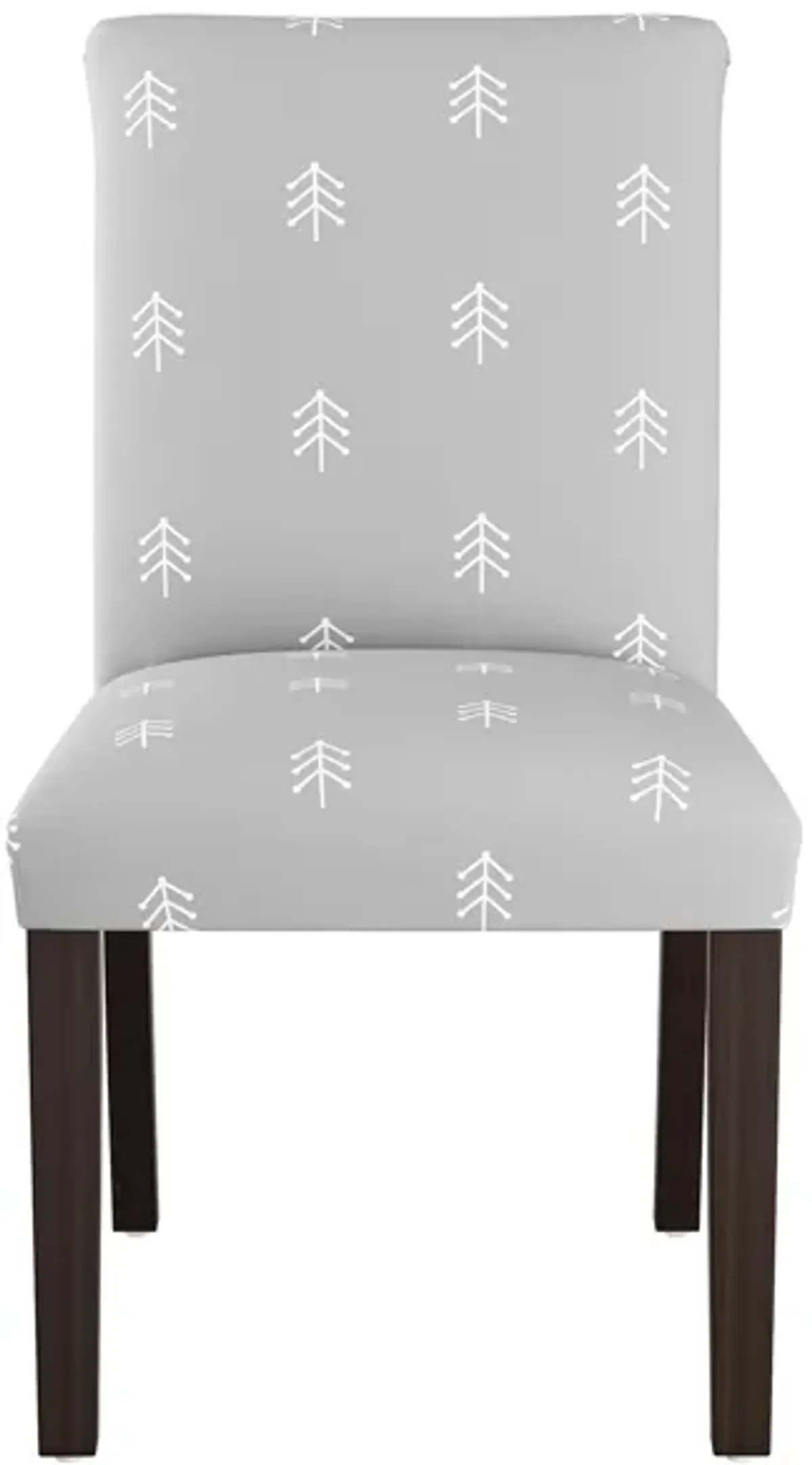 Merry Upholstered Dining Chair in Line Tree Gray by Skyline