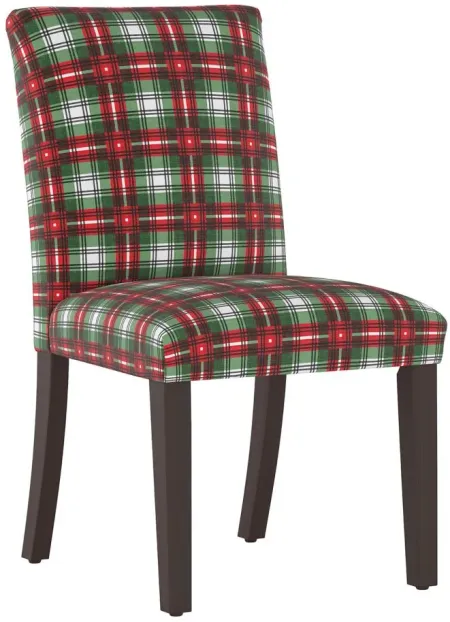 Merry Upholstered Dining Chair in Nicolas Plaid Green by Skyline
