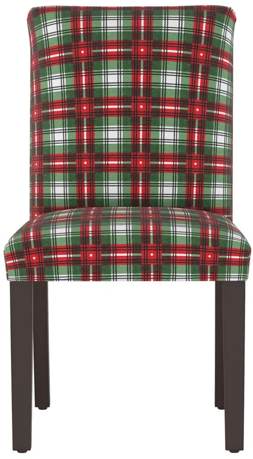 Merry Upholstered Dining Chair in Nicolas Plaid Green by Skyline