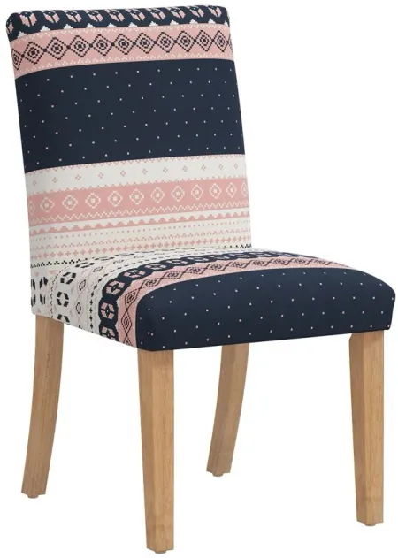 Merry Upholstered Dining Chair in Nordic Sweater Navy Blush by Skyline