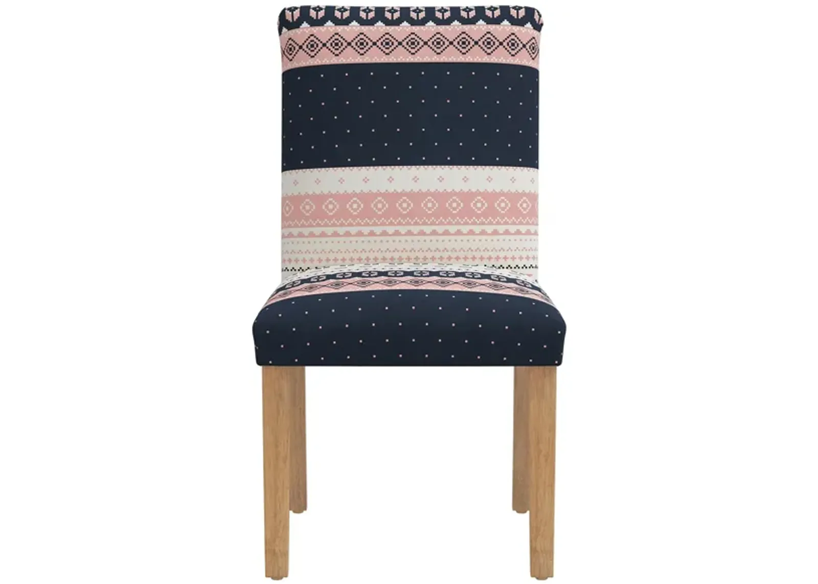 Merry Upholstered Dining Chair in Nordic Sweater Navy Blush by Skyline