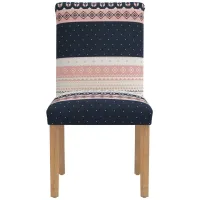 Merry Upholstered Dining Chair in Nordic Sweater Navy Blush by Skyline
