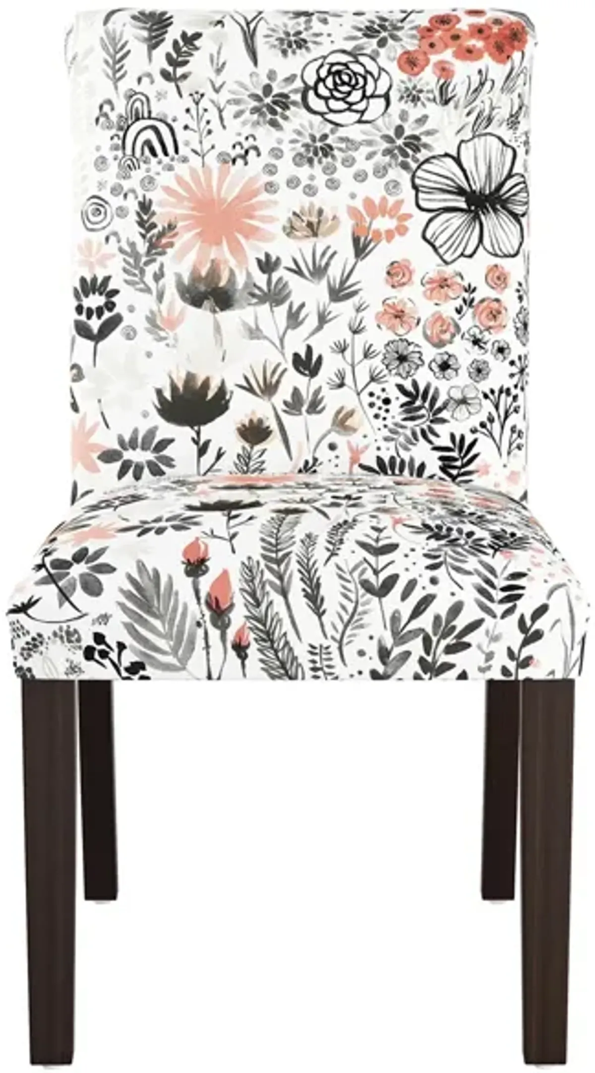 Merry Upholstered Dining Chair in Winter Botanical Red by Skyline