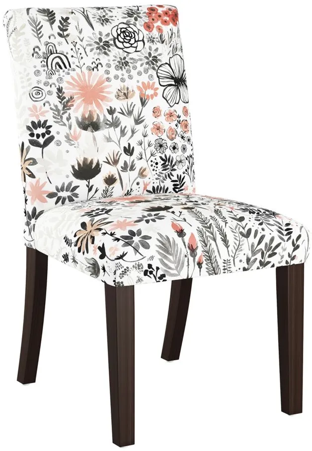 Merry Upholstered Dining Chair in Winter Botanical Red by Skyline