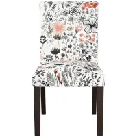 Merry Upholstered Dining Chair in Winter Botanical Red by Skyline