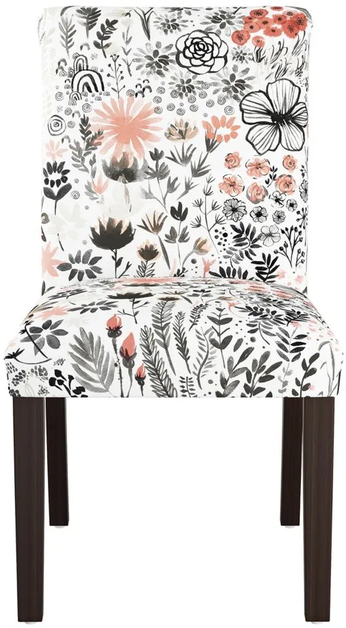 Merry Upholstered Dining Chair in Winter Botanical Red by Skyline