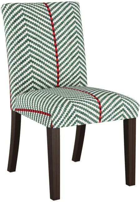 Merry Upholstered Dining Chair in Broken Twill Lg Evergreen by Skyline