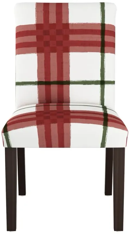 Merry Upholstered Dining Chair in Brush Plaid Holiday by Skyline