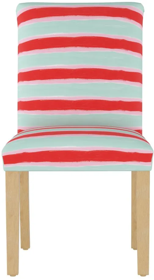 Merry Upholstered Dining Chair in Brush Stripe Mint by Skyline