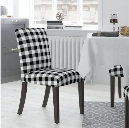 Merry Upholstered Dining Chair in Classic Gingham Black by Skyline