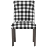Merry Upholstered Dining Chair in Classic Gingham Black by Skyline