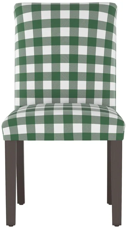 Merry Upholstered Dining Chair in Classic Gingham Evergreen by Skyline