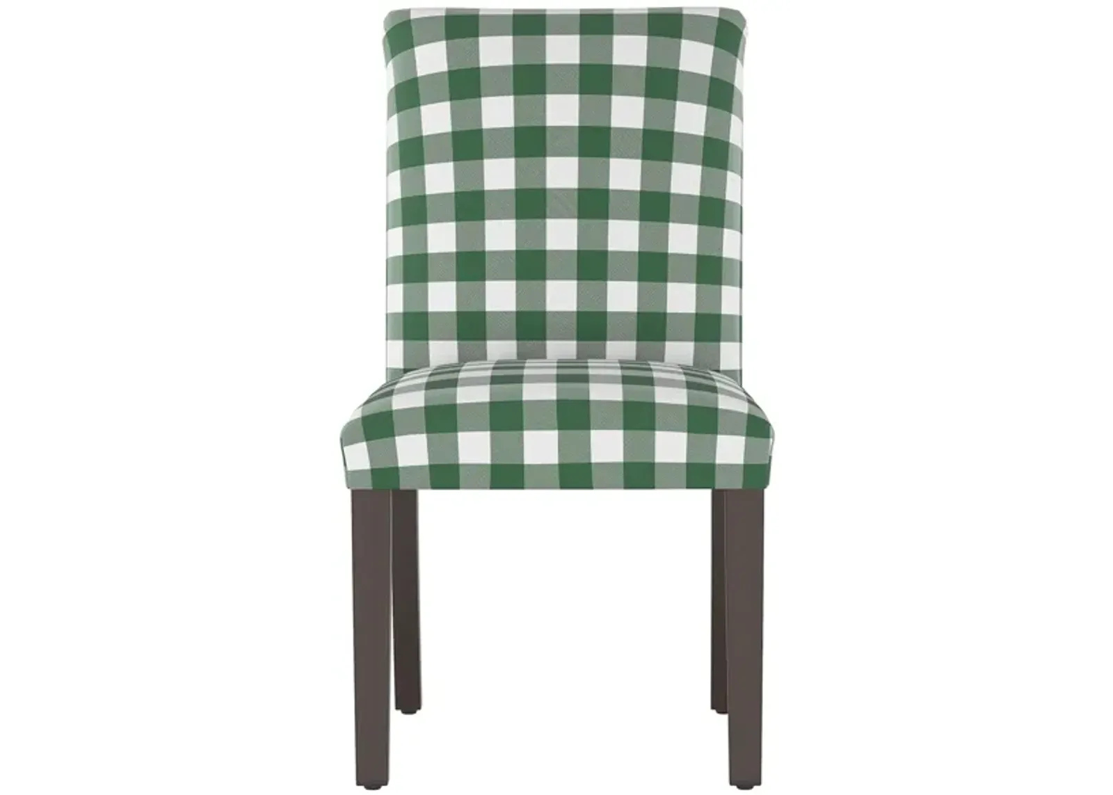 Merry Upholstered Dining Chair in Classic Gingham Evergreen by Skyline