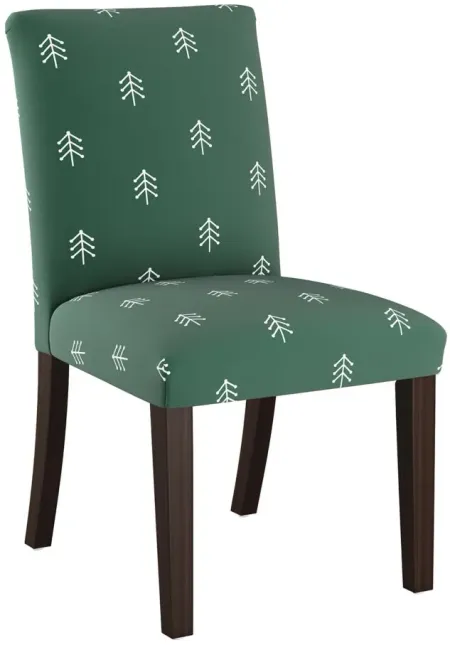 Merry Upholstered Dining Chair in Line Tree Evergreen by Skyline
