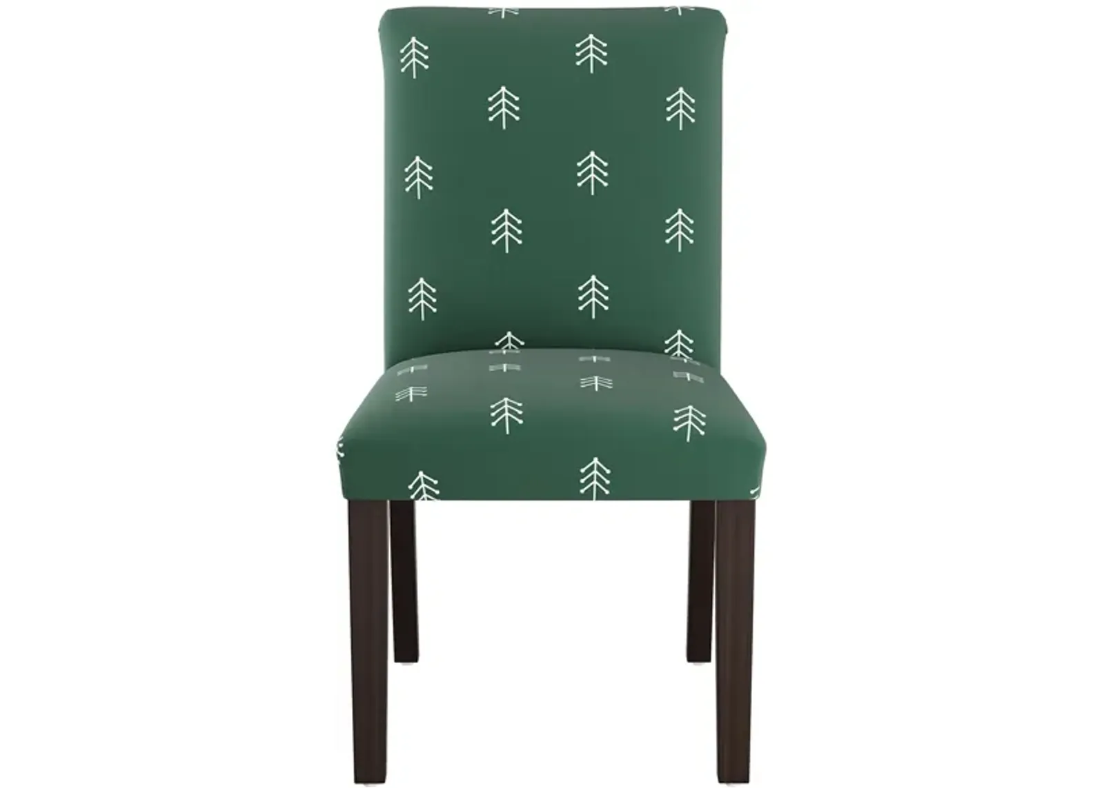 Merry Upholstered Dining Chair in Line Tree Evergreen by Skyline