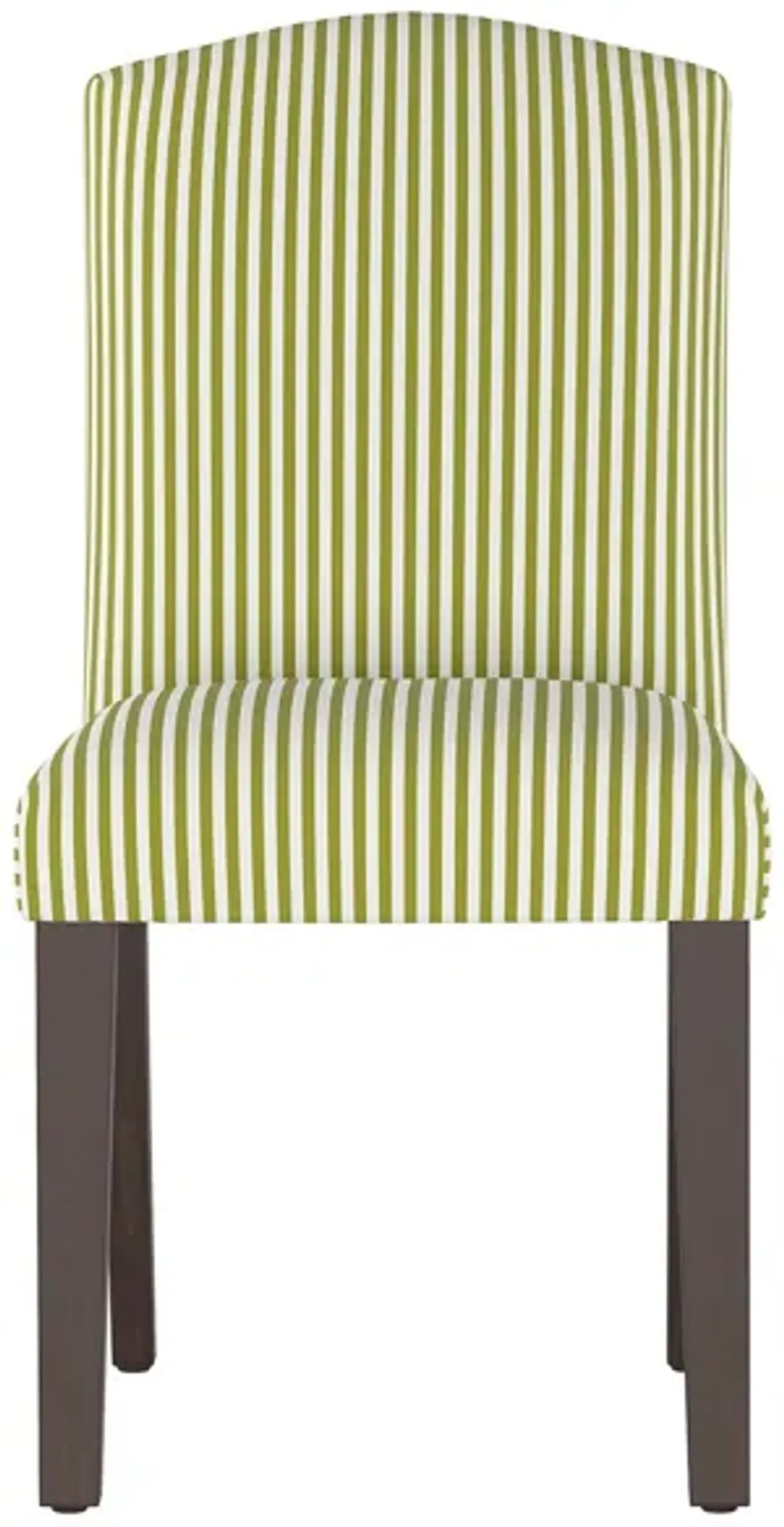 Merry Upholstered Arched Back Dining Chair in Candy Stripe Olive by Skyline