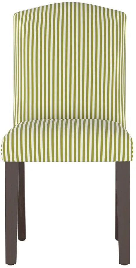 Merry Upholstered Arched Back Dining Chair in Candy Stripe Olive by Skyline