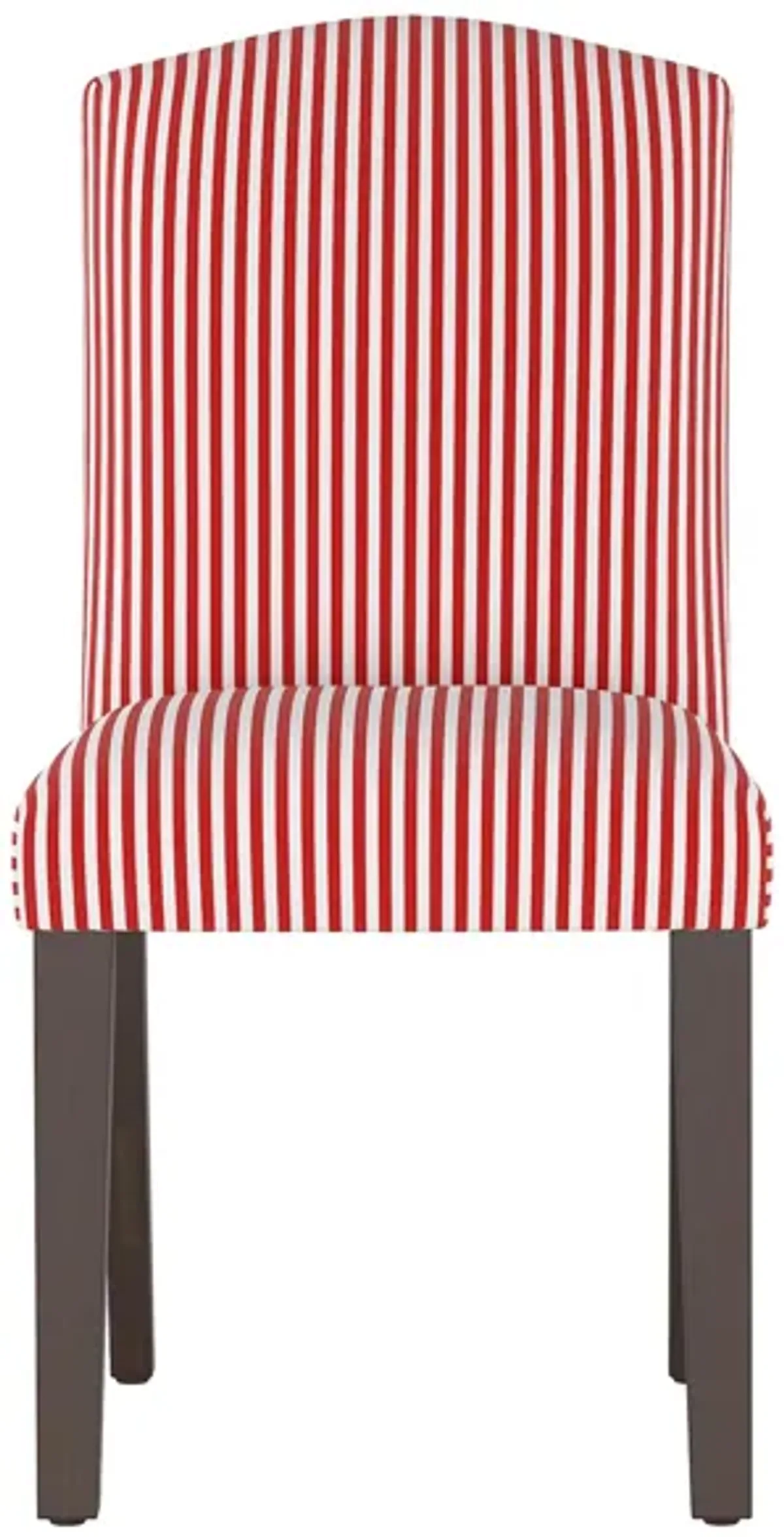 Merry Upholstered Arched Back Dining Chair in Candy Stripe Red by Skyline