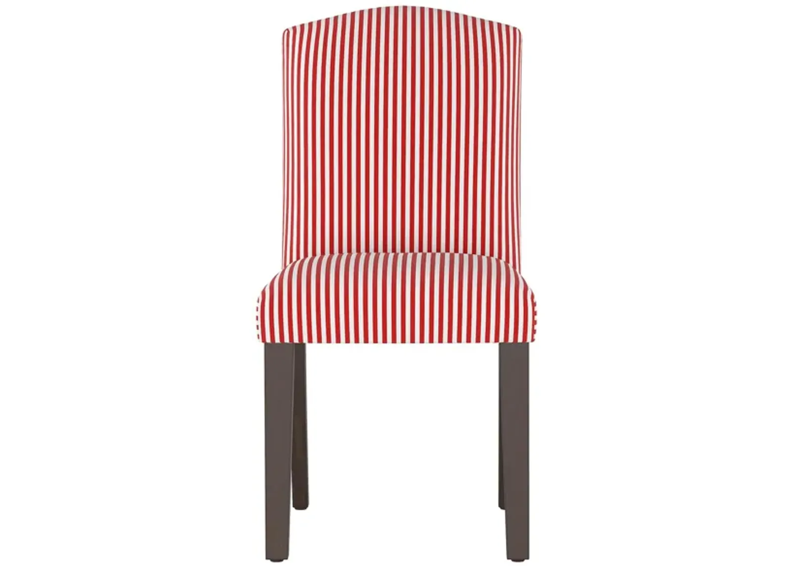 Merry Upholstered Arched Back Dining Chair in Candy Stripe Red by Skyline