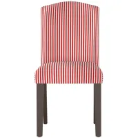 Merry Upholstered Arched Back Dining Chair in Candy Stripe Red by Skyline