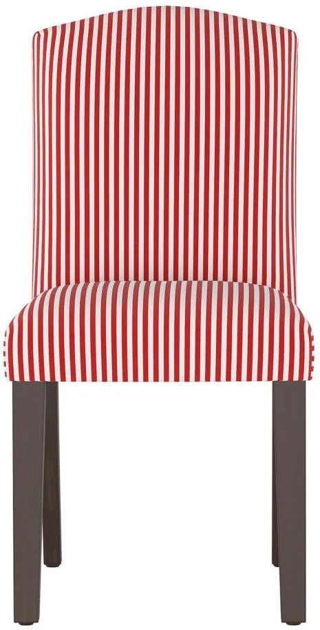 Merry Upholstered Arched Back Dining Chair in Candy Stripe Red by Skyline