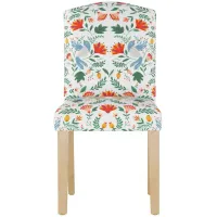 Merry Upholstered Arched Back Dining Chair in Nordic Bird White by Skyline