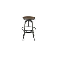 Industrial Vintage Swivel Bar Stool in Walnut by New Pacific Direct